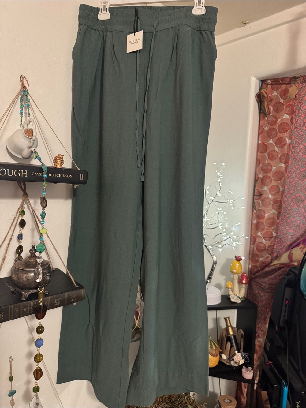 Standard Issue Wide Leg Drawstring Pants — Dusty Teal